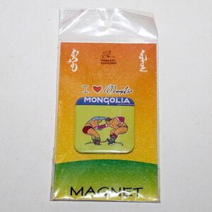 Rare Mongolia Magnet Naadam Festival Wrestling Nomads Souvenirs sport
